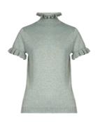 Shrimps Mary Frill-trimmed Wool-blend Top