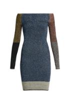 Matchesfashion.com Christopher Kane - Contrast Panel Metallic Knit Dress - Womens - Multi