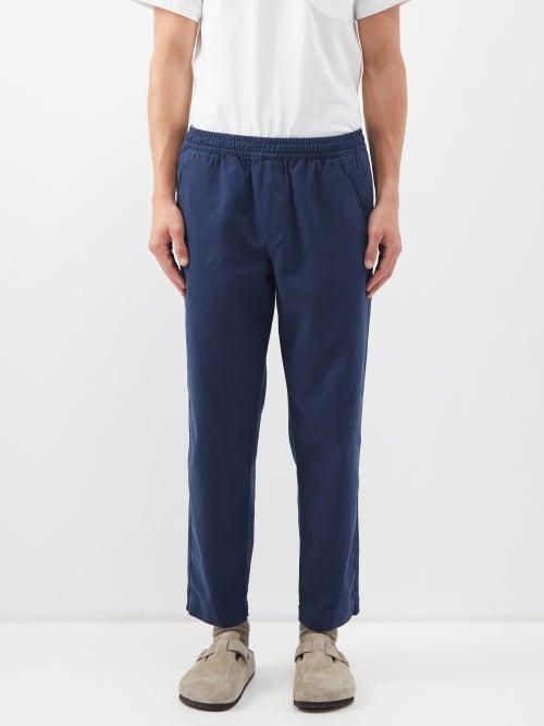 Folk - Assembly Drawstring-waist Cotton Trousers - Mens - Navy