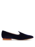 Matchesfashion.com Le Monde Beryl - Venetian Velvet Slipper Shoes - Womens - Navy