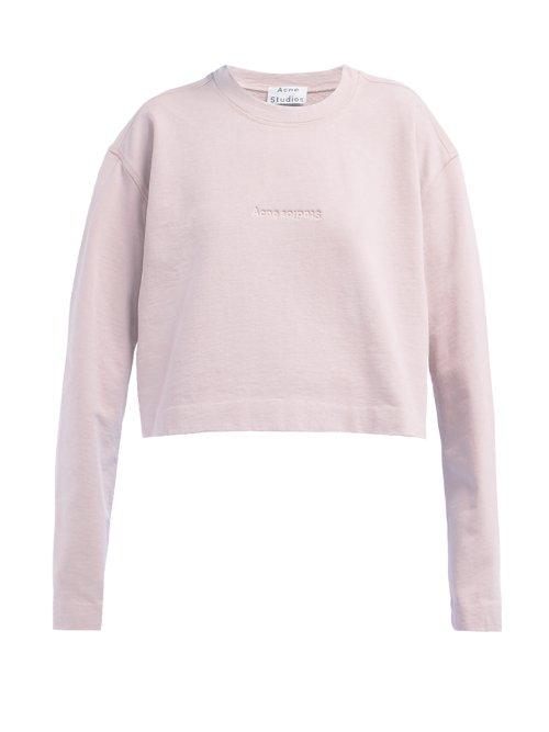 Matchesfashion.com Acne Studios - Logo Debossed Cotton Sweatshirt - Womens - Light Pink