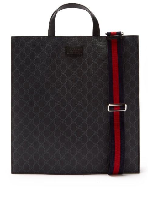 Gucci - Gg-jacquard Coated-canvas Tote Bag - Mens - Black