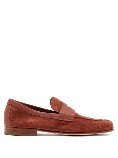 Matchesfashion.com John Lobb - Hendra Suede Penny Loafers - Mens - Brown