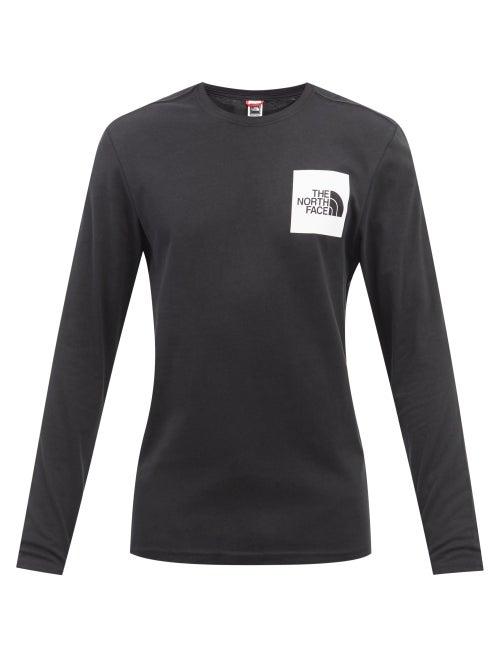 The North Face - Logo-print Cotton-jersey Long-sleeved T-shirt - Mens - Black