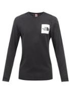 The North Face - Logo-print Cotton-jersey Long-sleeved T-shirt - Mens - Black
