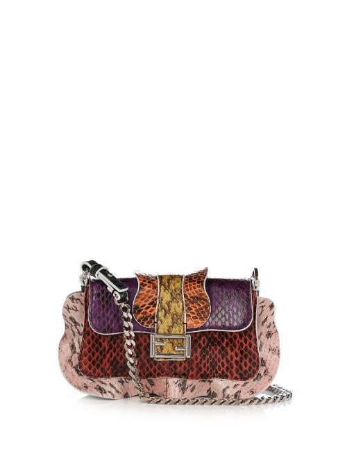Fendi Micro Baguette Elaphe Cross-body Bag