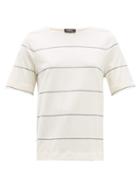 Matchesfashion.com A.p.c. - Sara Striped Cotton T Shirt - Womens - Navy White