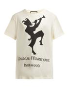 Matchesfashion.com Gucci - Chateau Marmont Print Cotton T Shirt - Womens - Ivory Multi