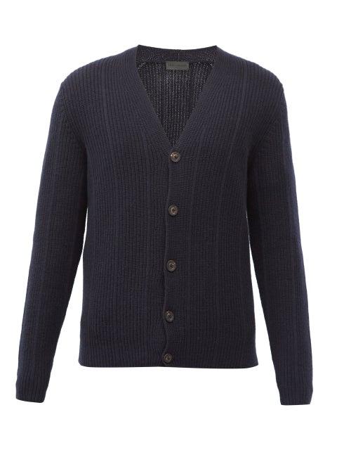 Matchesfashion.com Iris Von Arnim - Asher Ribbed-cashmere Cardigan - Mens - Navy