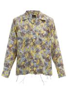 Matchesfashion.com Needles - Cuban-collar Floral-print Crepe Shirt - Mens - Yellow