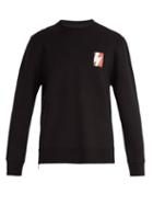 Matchesfashion.com Neil Barrett - Thunderbolt Jersey Blend Sweatshirt - Mens - Black Red