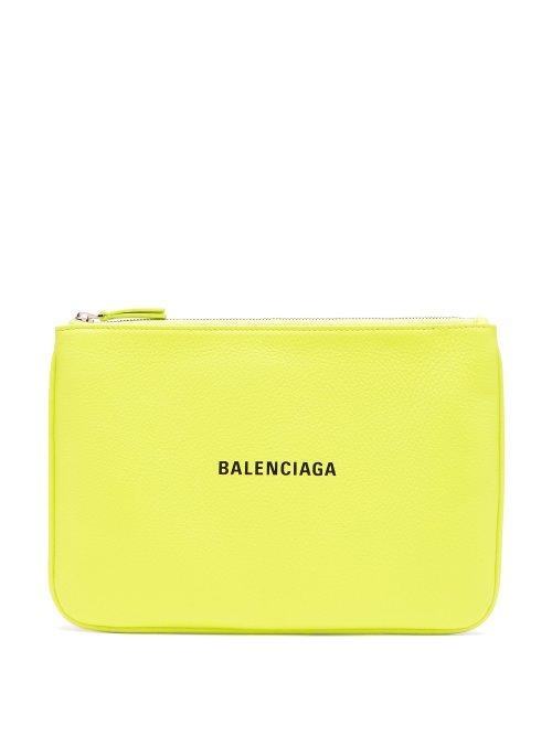 Matchesfashion.com Balenciaga - Everyday M Leather Pouch - Womens - Yellow