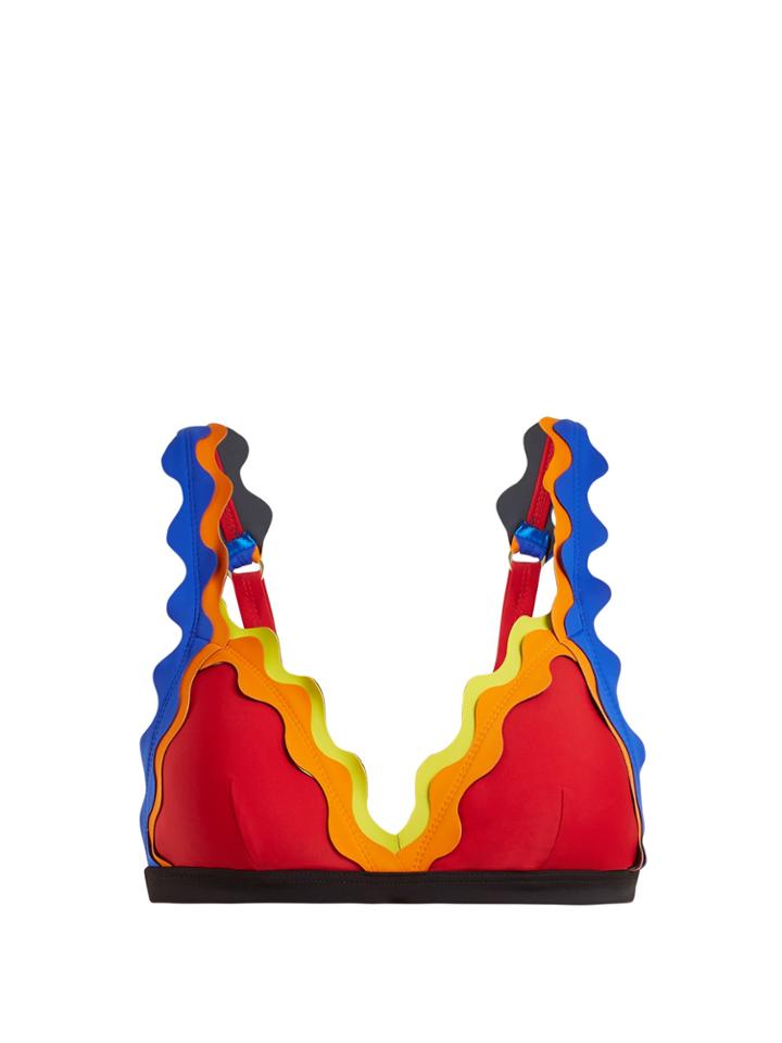 Rye Cackle Scallop-edged Triangle Bikini Top