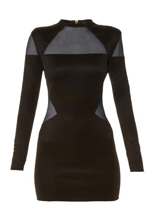 Balmain Mesh-insert Mini Dress