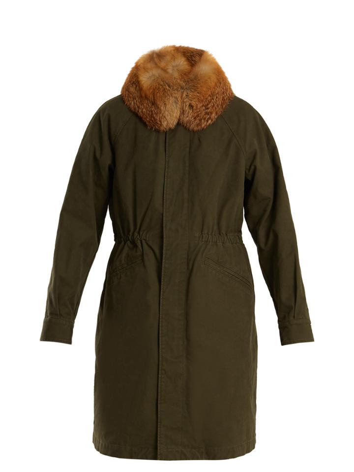 A.p.c. Myriam Detachable-collar Cotton-canvas Parka