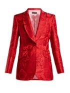 Matchesfashion.com Dolce & Gabbana - Single Breasted Cherub Jacquard Blazer - Womens - Red