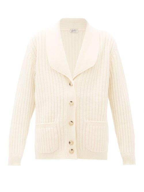 Matchesfashion.com Giuliva Heritage Collection - The Clio Ribbed Wool Blend Cardigan - Womens - White