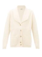 Matchesfashion.com Giuliva Heritage Collection - The Clio Ribbed Wool Blend Cardigan - Womens - White