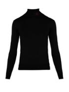 Matchesfashion.com Raf Simons - Logo Wool Blend Roll Neck Sweater - Mens - Black