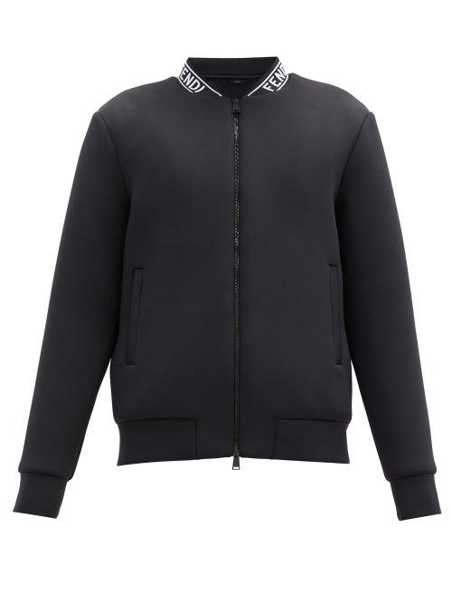 Matchesfashion.com Fendi - Logo-jacquard Neoprene-blend Bomber Jacket - Mens - Black