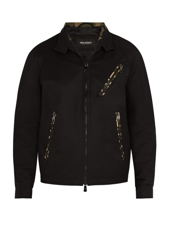 Neil Barrett Camouflage Trimmed Bomber Jacket