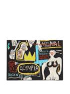 Matchesfashion.com Olympia Le-tan - Basquiat Olympia-embroidered Canvas Clutch - Womens - Black Multi