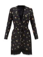 Matchesfashion.com Blaz Milano - Sunshine Fringed Floral-crepe Blazer Dress - Womens - Black Multi
