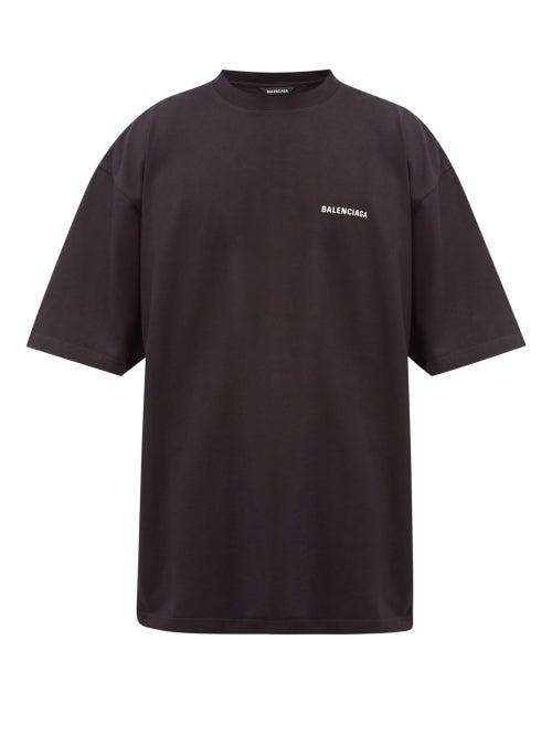 Matchesfashion.com Balenciaga - Dfil-print Cotton-jersey Long-sleeved T-shirt - Mens - Black