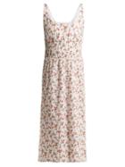 Matchesfashion.com Emilia Wickstead - Giovanna Floral Print Cotton Midi Dress - Womens - White Multi