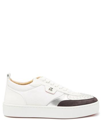 Christian Louboutin - Happy Rui Spike-embellished Canvas Trainers - Mens - White