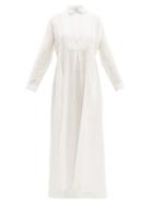 Matchesfashion.com Thierry Colson - Tiziana Pintuck Cotton Maxi Dress - Womens - White