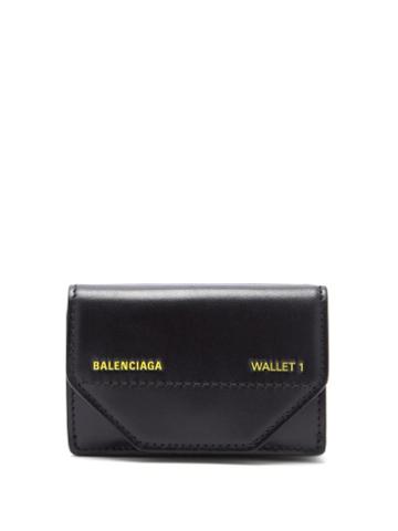 Matchesfashion.com Balenciaga - Etui Logo Embellished Leather Mini Wallet - Mens - Black