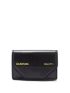Matchesfashion.com Balenciaga - Etui Logo Embellished Leather Mini Wallet - Mens - Black