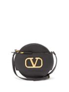 Matchesfashion.com Valentino - V Logo Leather Cross Body Bag - Womens - Black