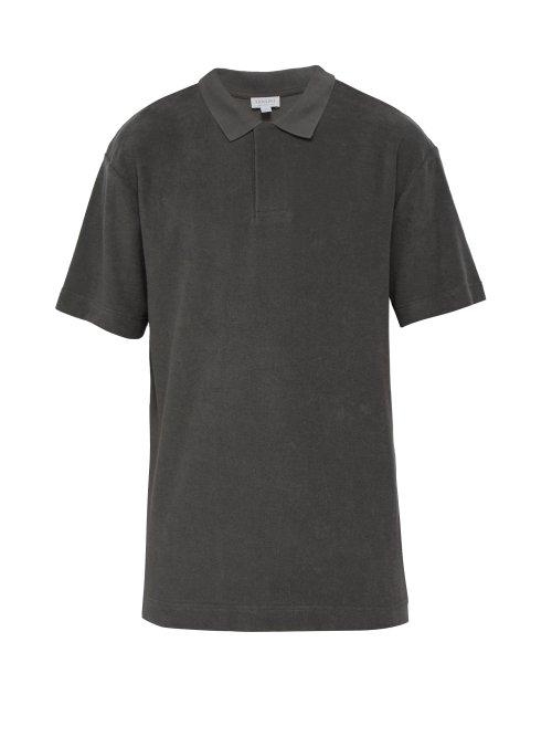 Matchesfashion.com Sunspel - Terry Towelling Cotton Polo Shirt - Mens - Grey