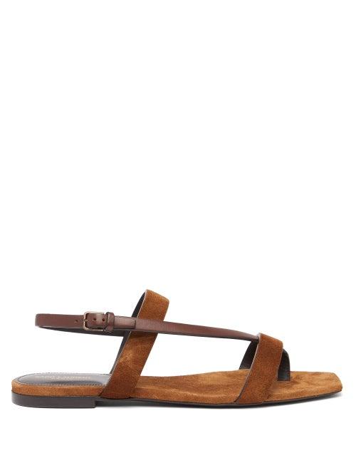 Matchesfashion.com Saint Laurent - Hiandra Suede And Leather Sandals - Womens - Tan