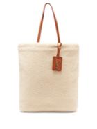 Saint Laurent Shopping Shearling And Suede Bag