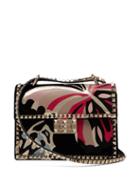 Matchesfashion.com Valentino - Rockstud Butterfly Appliqu Velvet Cross Body Bag - Womens - Black Multi