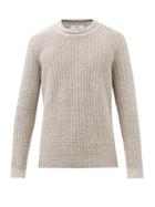 Inis Mein - Garter-ribbed Linen-blend Sweater - Mens - Grey