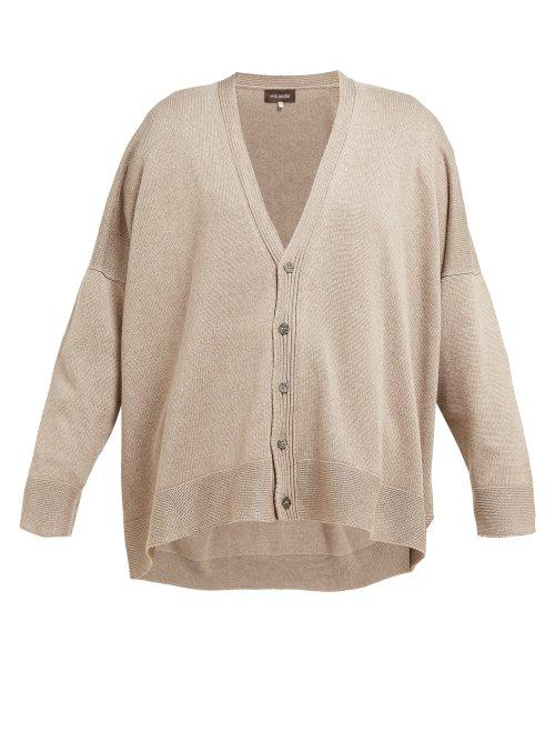 Matchesfashion.com Eskandar - Oversized Raw Silk Cardigan - Womens - Light Brown