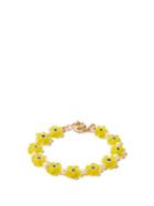 Mens Jewellery Liou - Poppi Floral Millefiori & Pearl Bracelet - Mens - Yellow