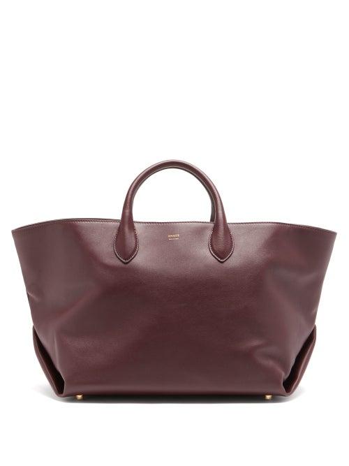Matchesfashion.com Khaite - Amelia Medium Leather Tote Bag - Womens - Burgundy