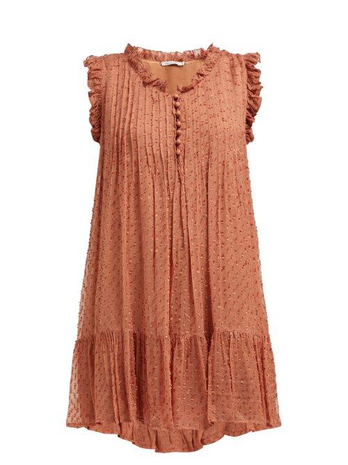 Matchesfashion.com Mes Demoiselles - Diaz Fil Coup Ruffle Sundress - Womens - Brown