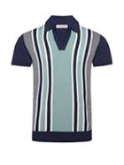 Orlebar Brown - Edmund Open-collar Striped Cotton Polo Shirt - Mens - Blue Multi