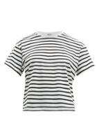 Matchesfashion.com Atm - Striped Cotton T Shirt - Womens - White Black