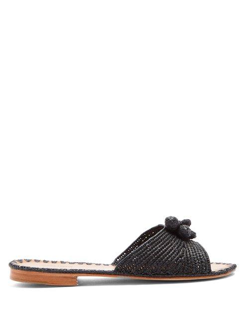 Matchesfashion.com Carrie Forbes - Salma Raffia Slides - Womens - Black