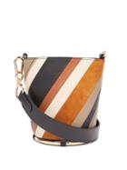 Matchesfashion.com See By Chlo - Zelie Striped Leather Bucket Bag - Womens - Brown Multi