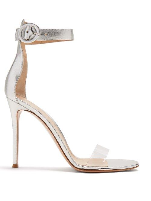 Matchesfashion.com Gianvito Rossi - Portofino 105 Leather Sandals - Womens - Silver
