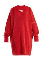 Mm6 By Maison Margiela Oversized V-neck Knit Dress