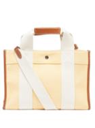 Matchesfashion.com Rue De Verneuil - Traveller M Leather-trim Linen Tote Bag - Womens - Yellow Multi